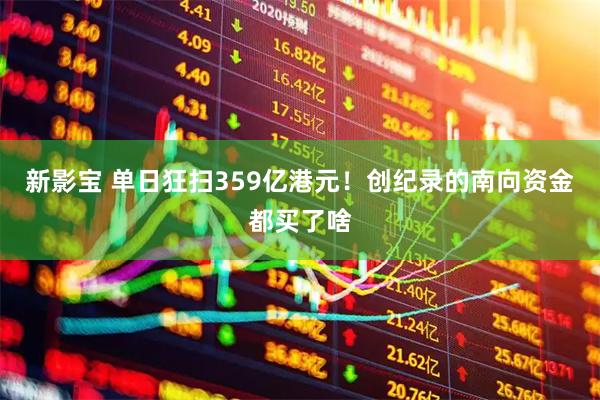 新影宝 单日狂扫359亿港元！创纪录的南向资金都买了啥